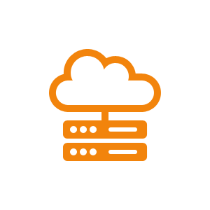 Icono de hosting y servicios cloud
